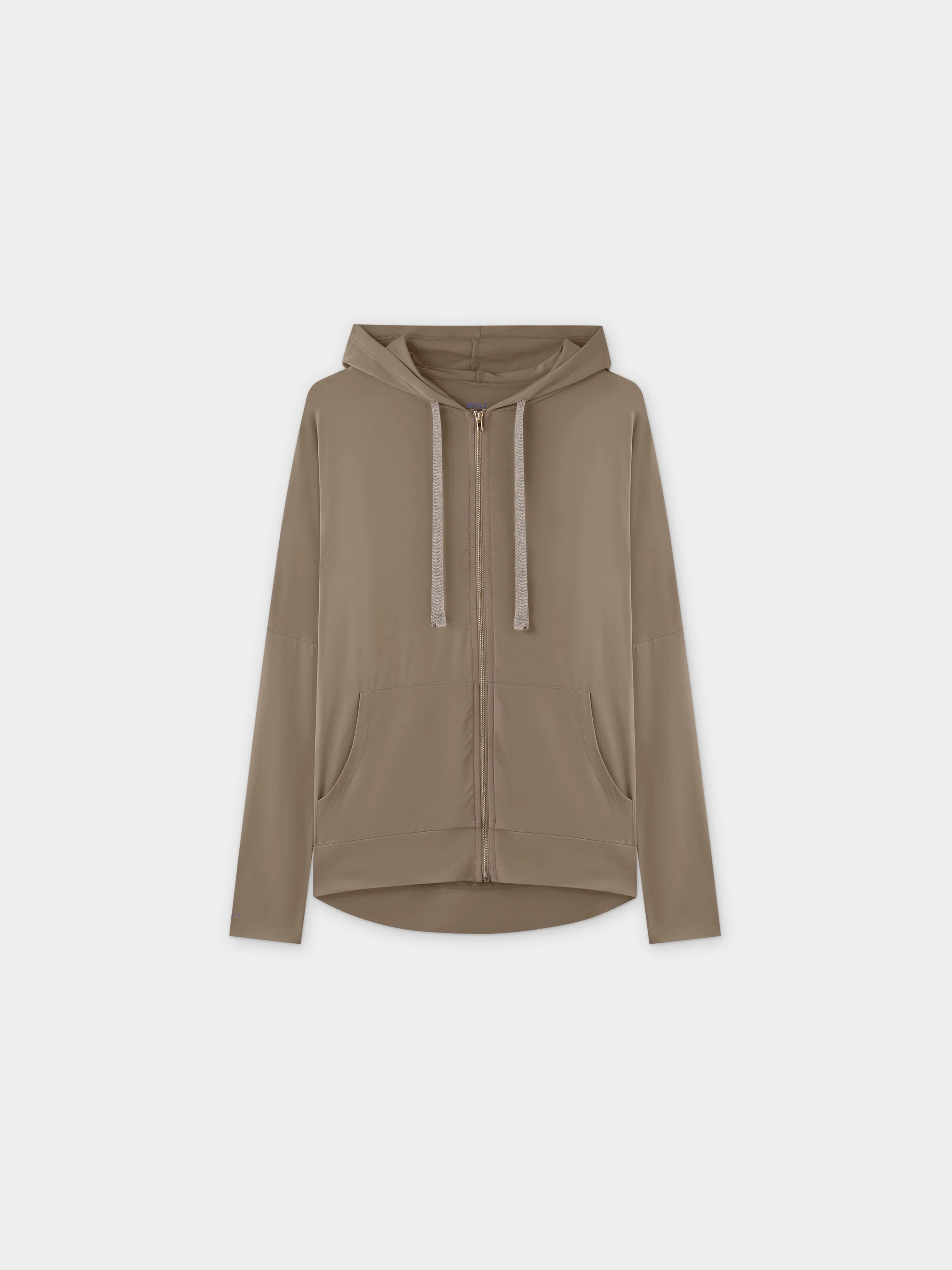 ZIP UP HOODIE-TAUPE