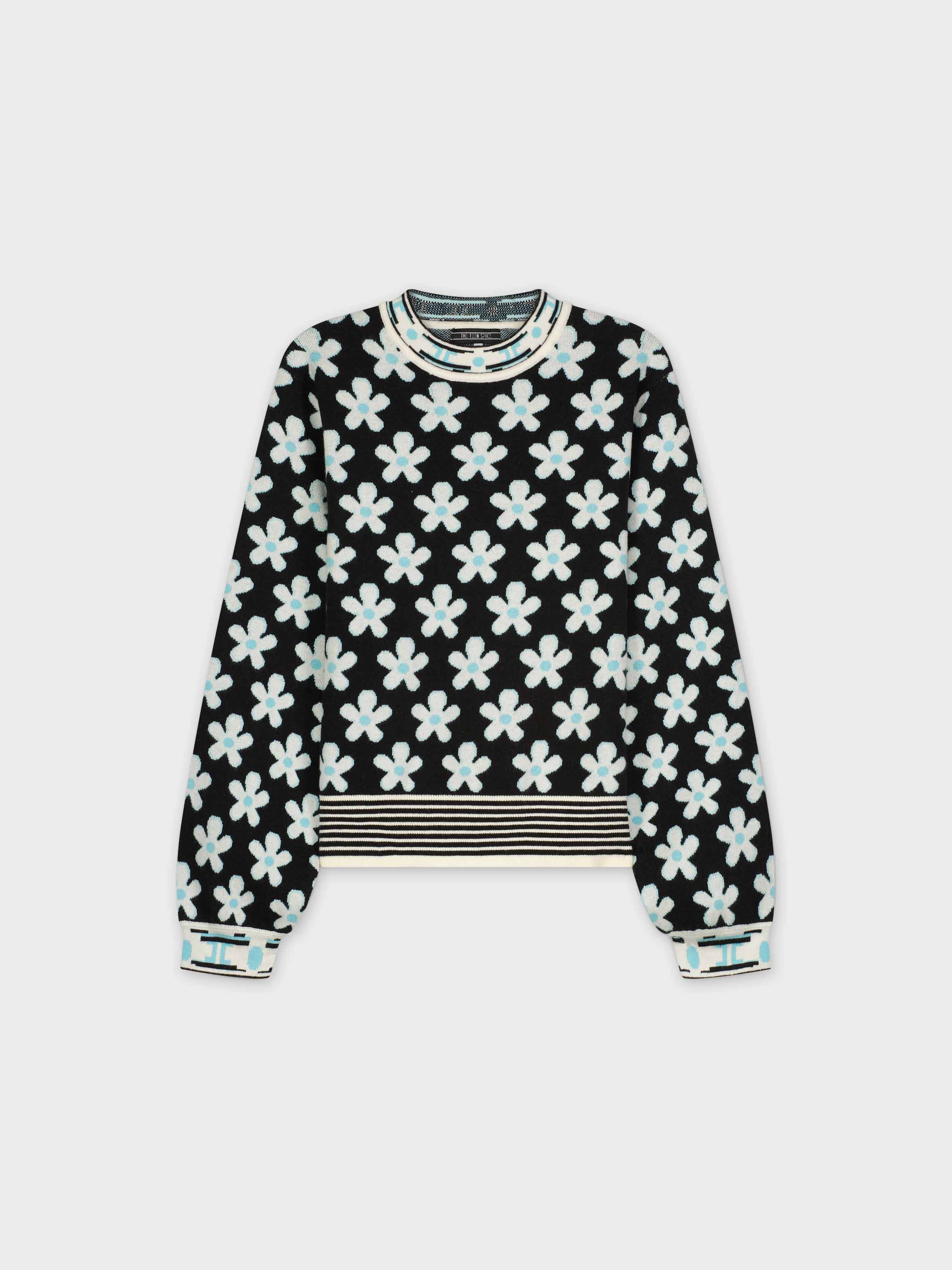 FLOWER SWEATER-BLACK