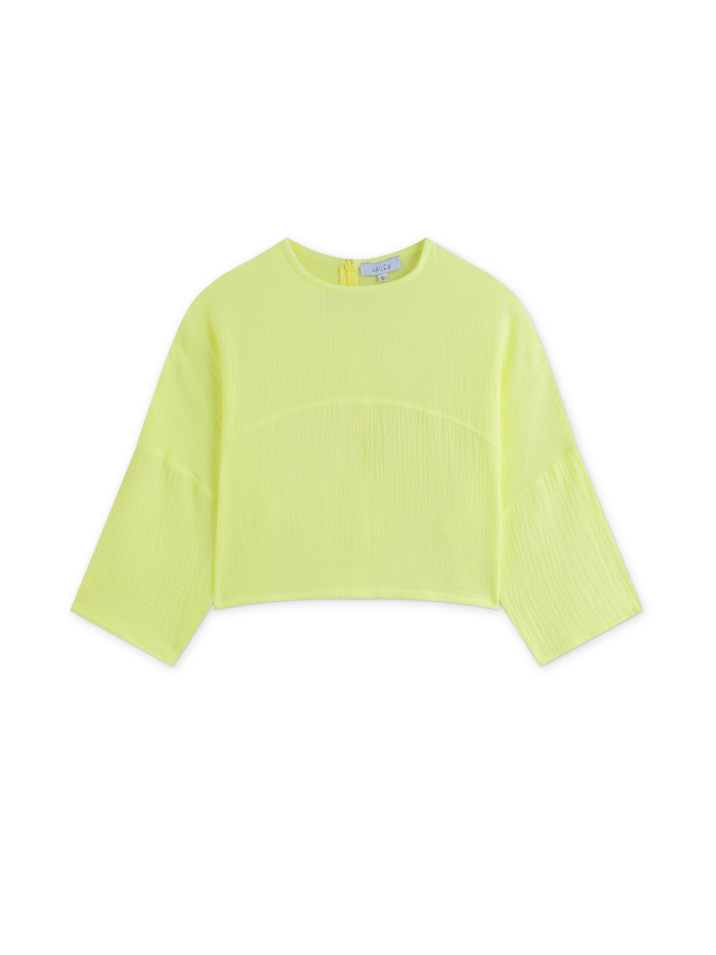 Gauze Crop Top-Lemon Sorbet