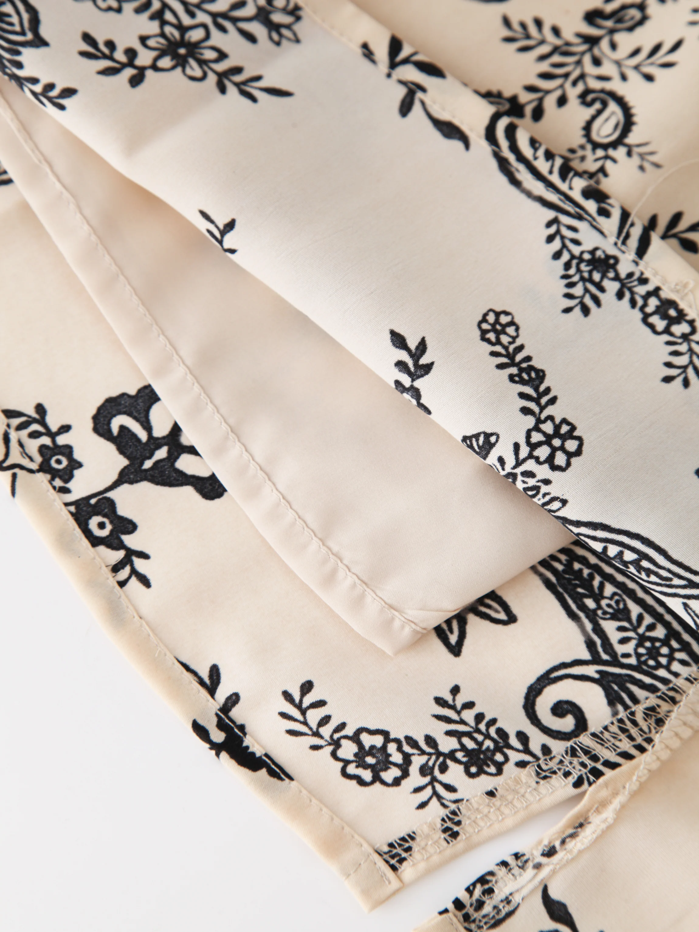 Sleeveless Crew Neck Dress-Bone Paisley