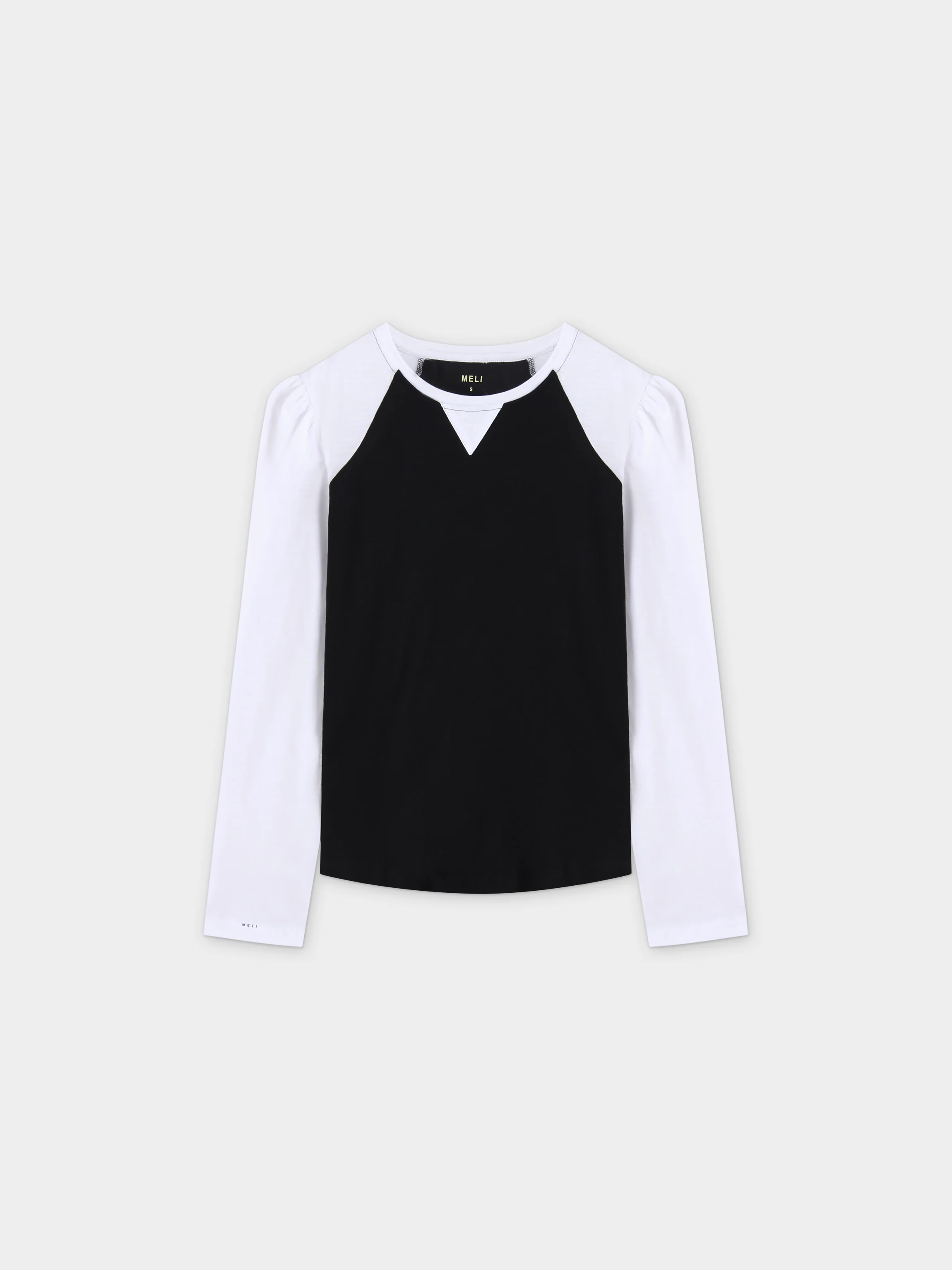 Two Tone Baseball Tee-Black/White