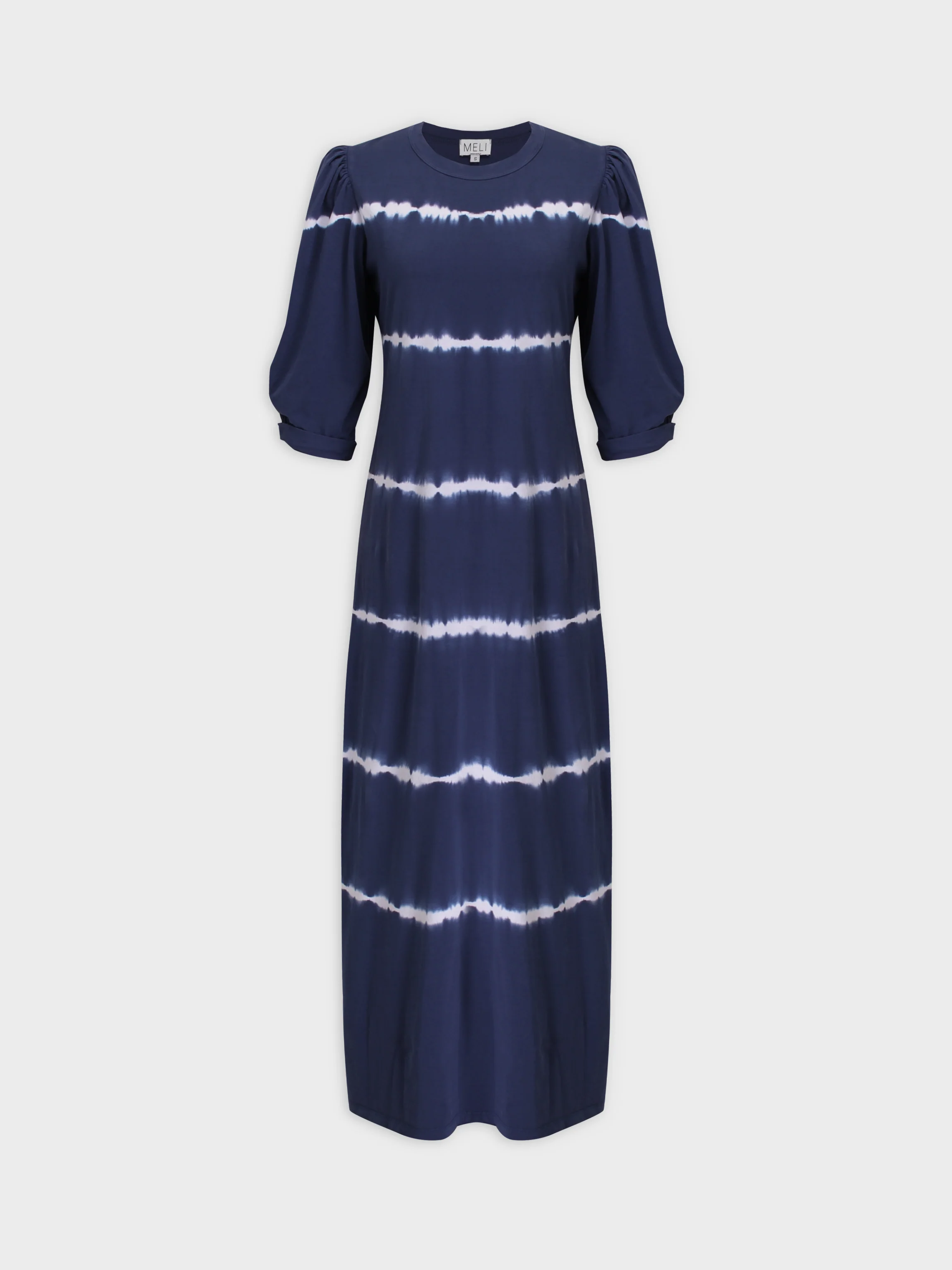 Tie Dye T-shirt Dress-Blue/White
