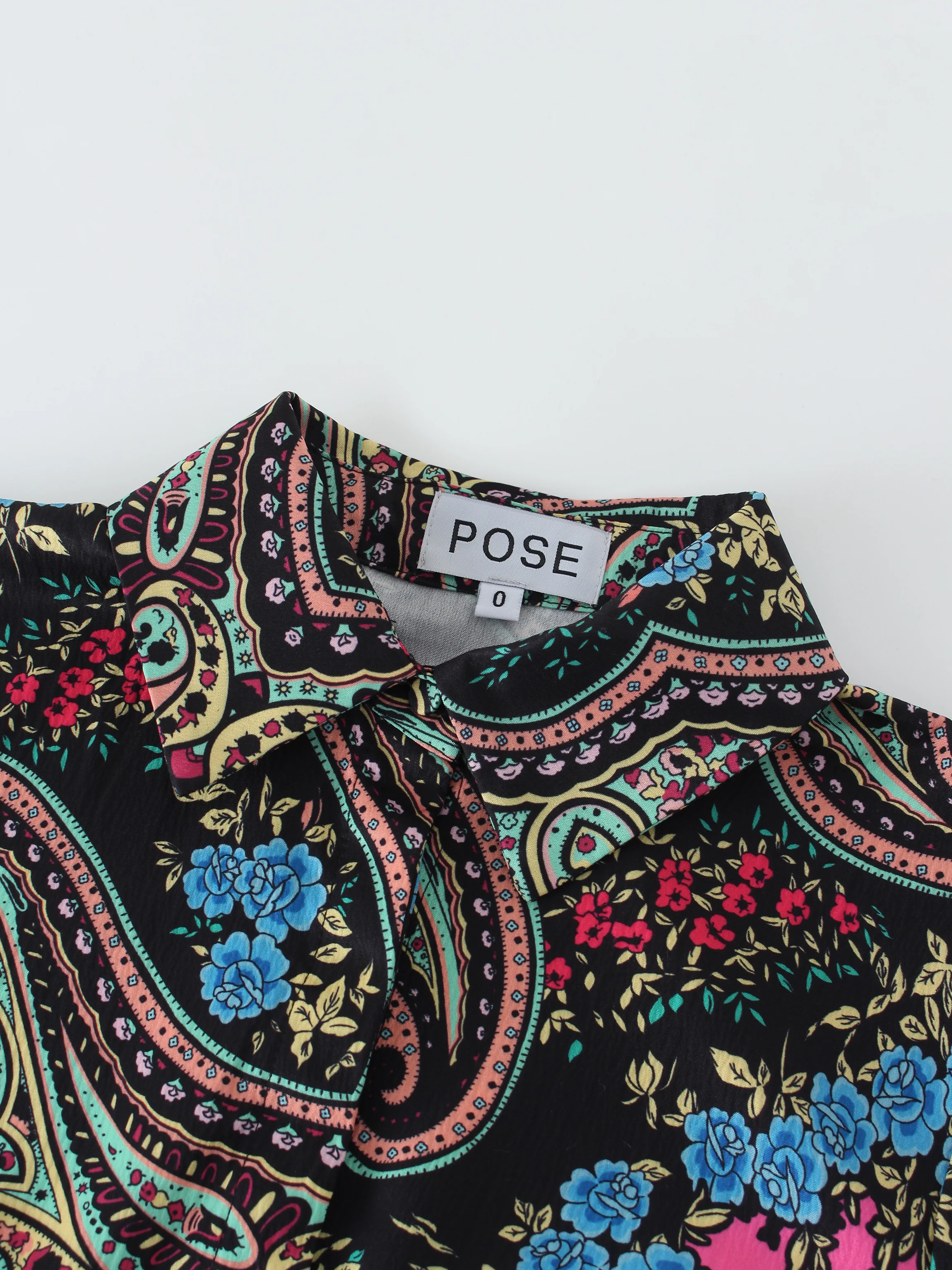 Belted Shirtdress-Neon Paisley