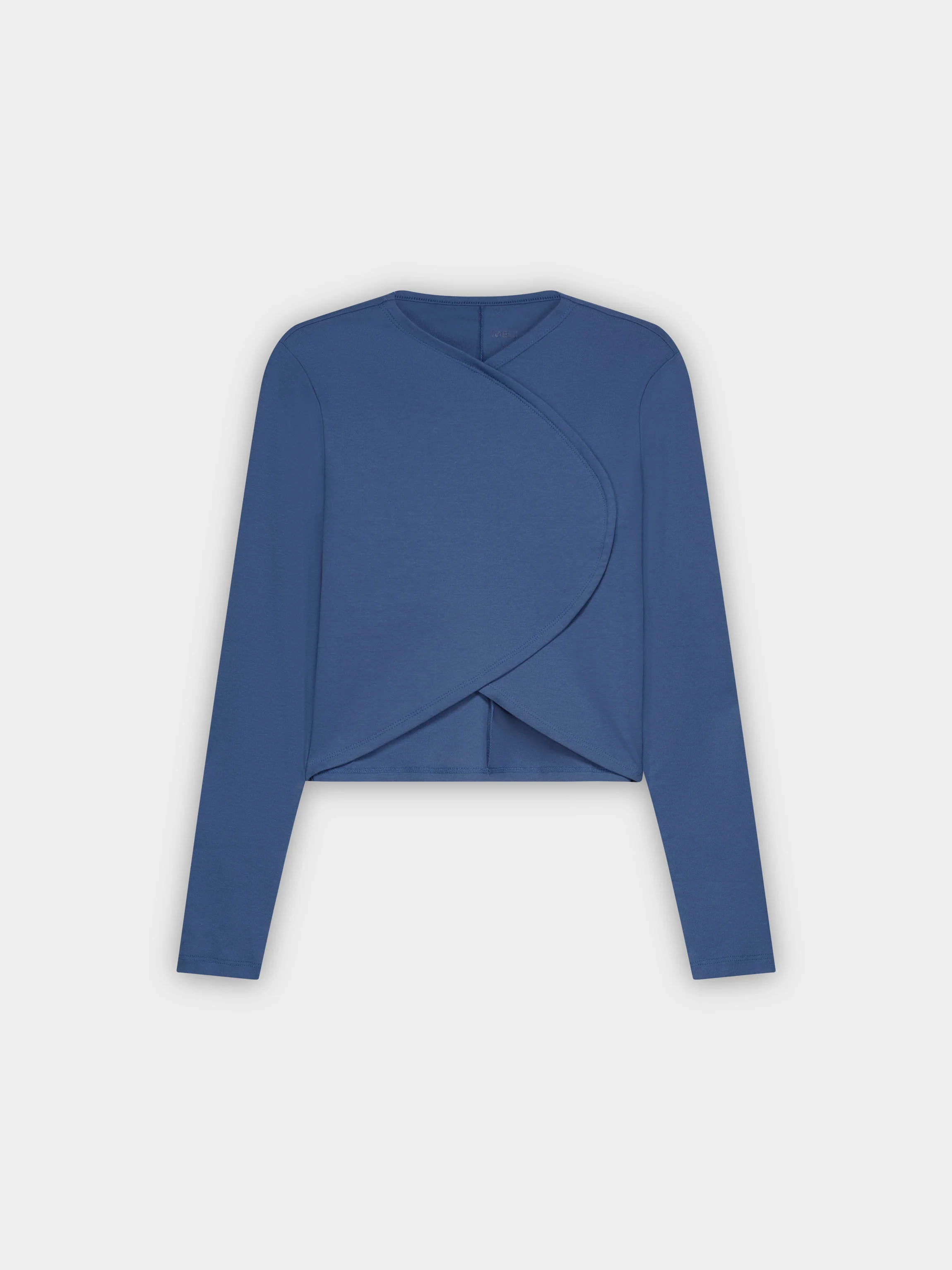 CROP CROSSOVER TEE-BLUE