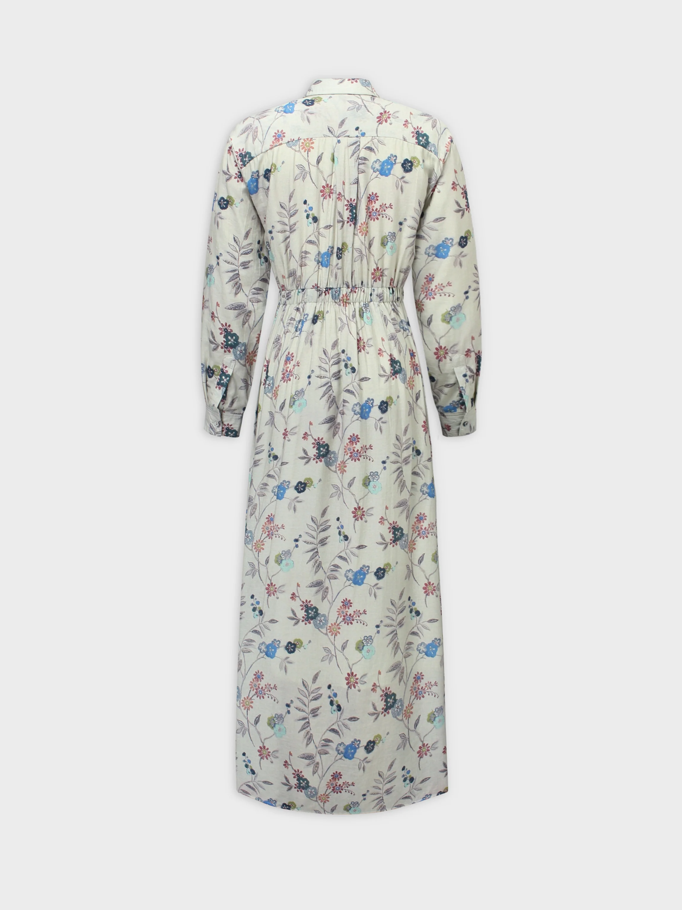 Bottom Pleat Shirtdress-Floral