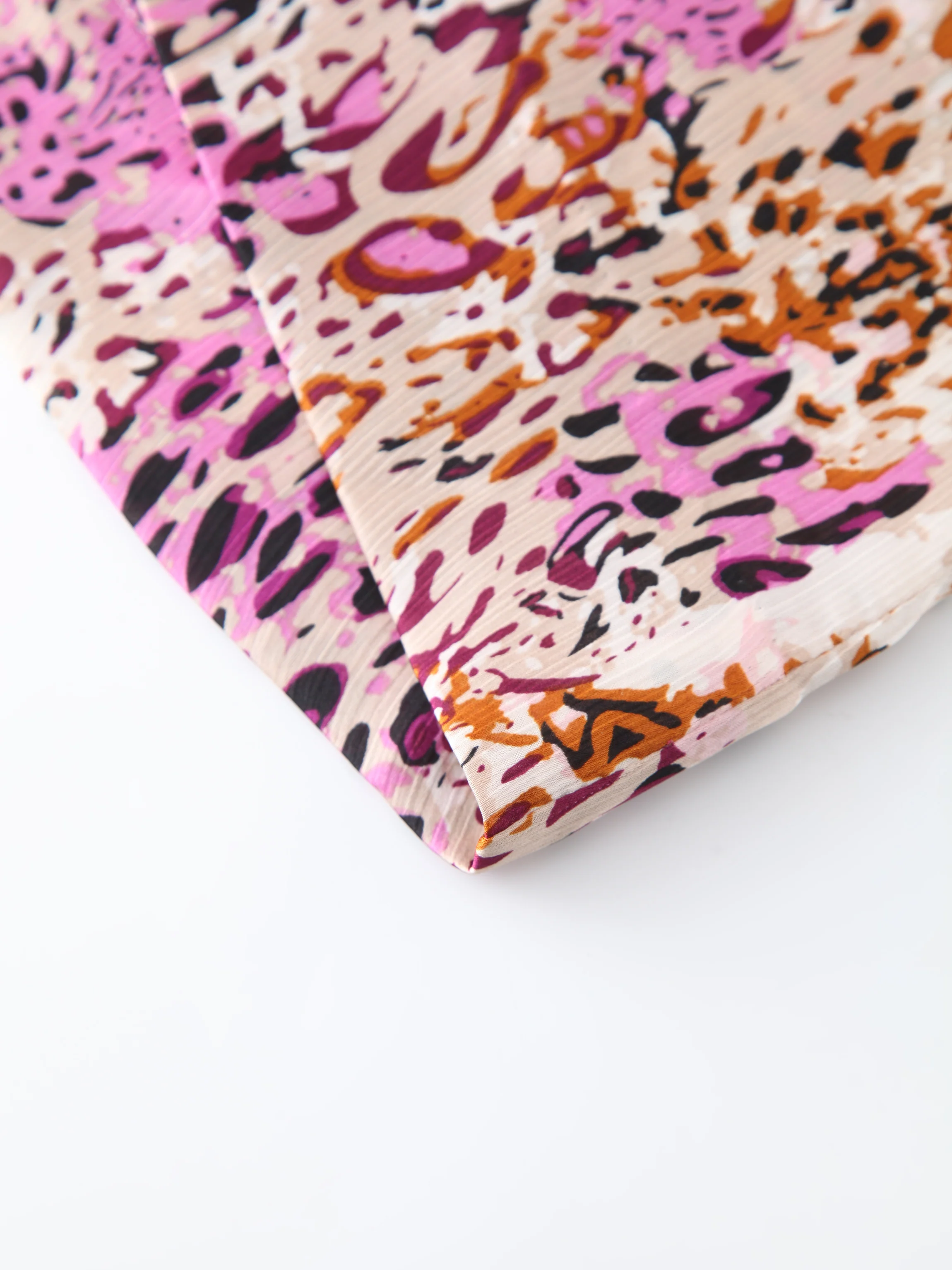 Basic Belted A-Line Dress-Pink Leopard