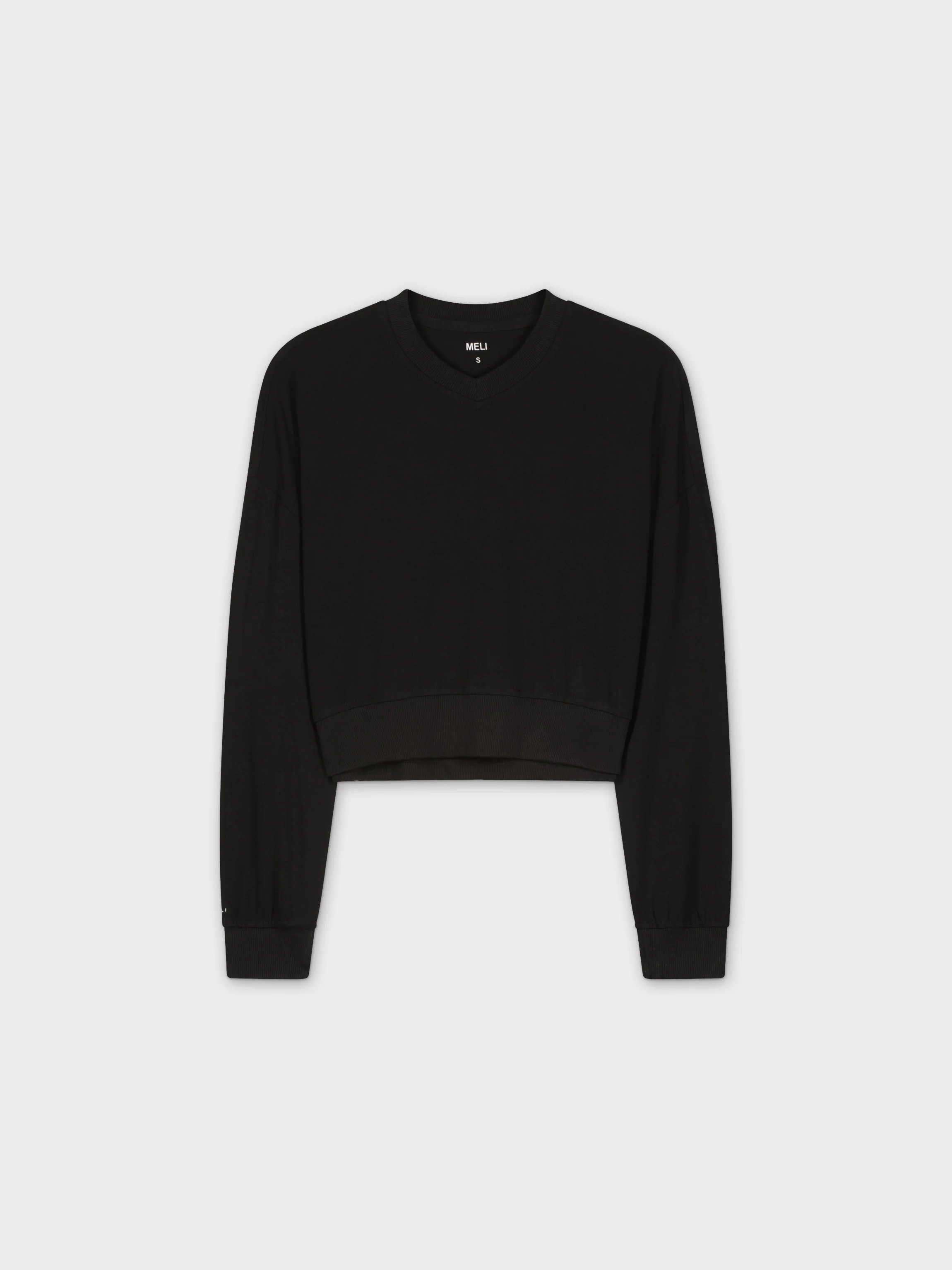 CROPPED TEE-BLACK