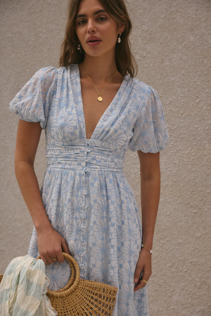 Floral Dreams Maxi Dress Blue