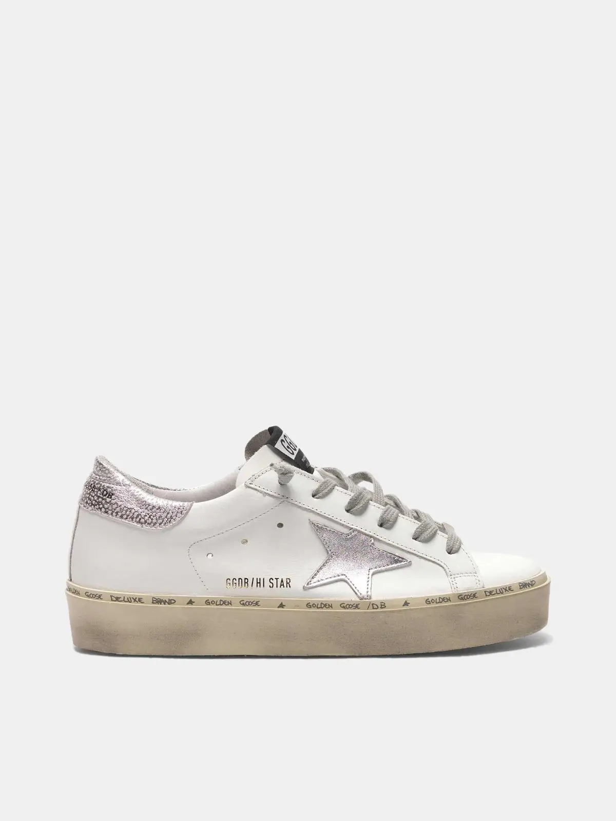 Hi Star sneakers with fuchsia star and leopard-print heel tab - GOLDEN GOOSE