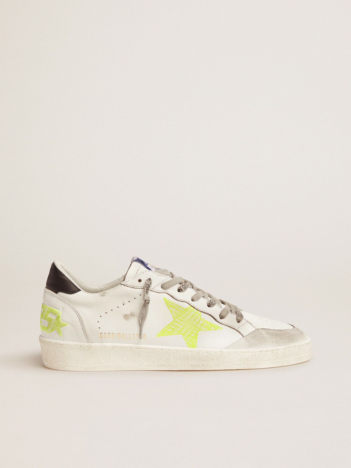 White Ball Star sneakers with fluorescent yellow details GOLDEN