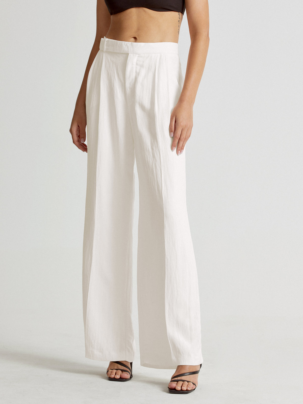 Thecomense - High Waisted Wide Leg Linen Pants