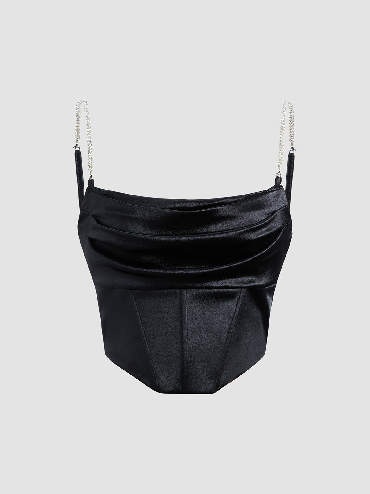 Thecomense - Diamante Satin Corset Top