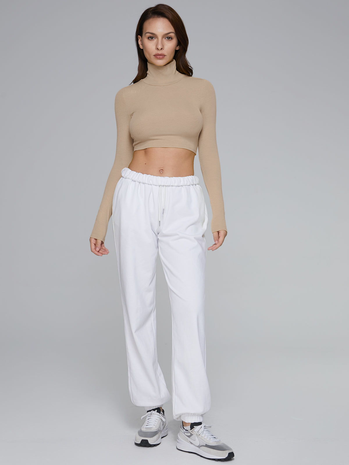 Thecomense - Cropped Long Sleeve Turtleneck