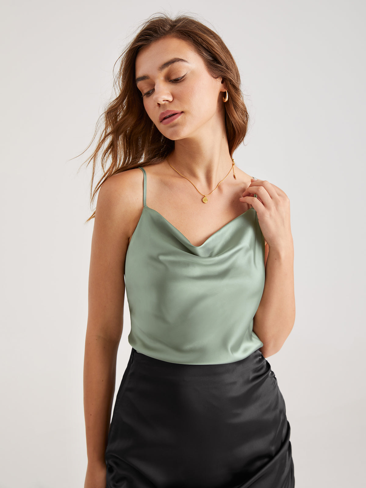 Thecomense - Mint Julep Satin Top