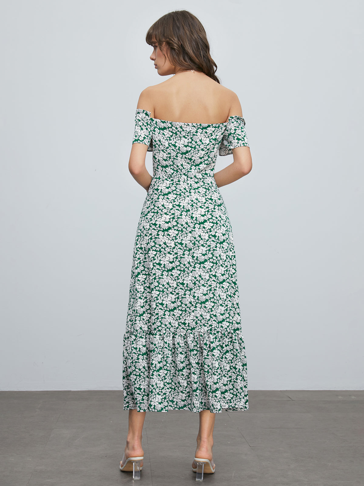 Thecomense - Off Shoulder Floral Long Dress