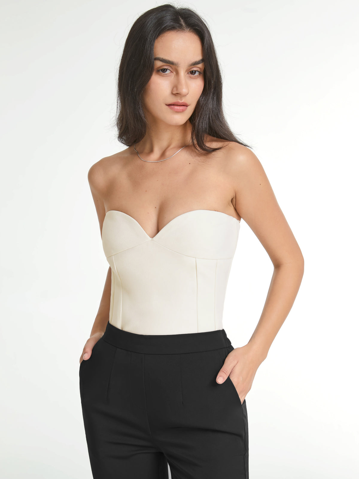 Thecomense - Sweetheart Contour Corset Tube Top
