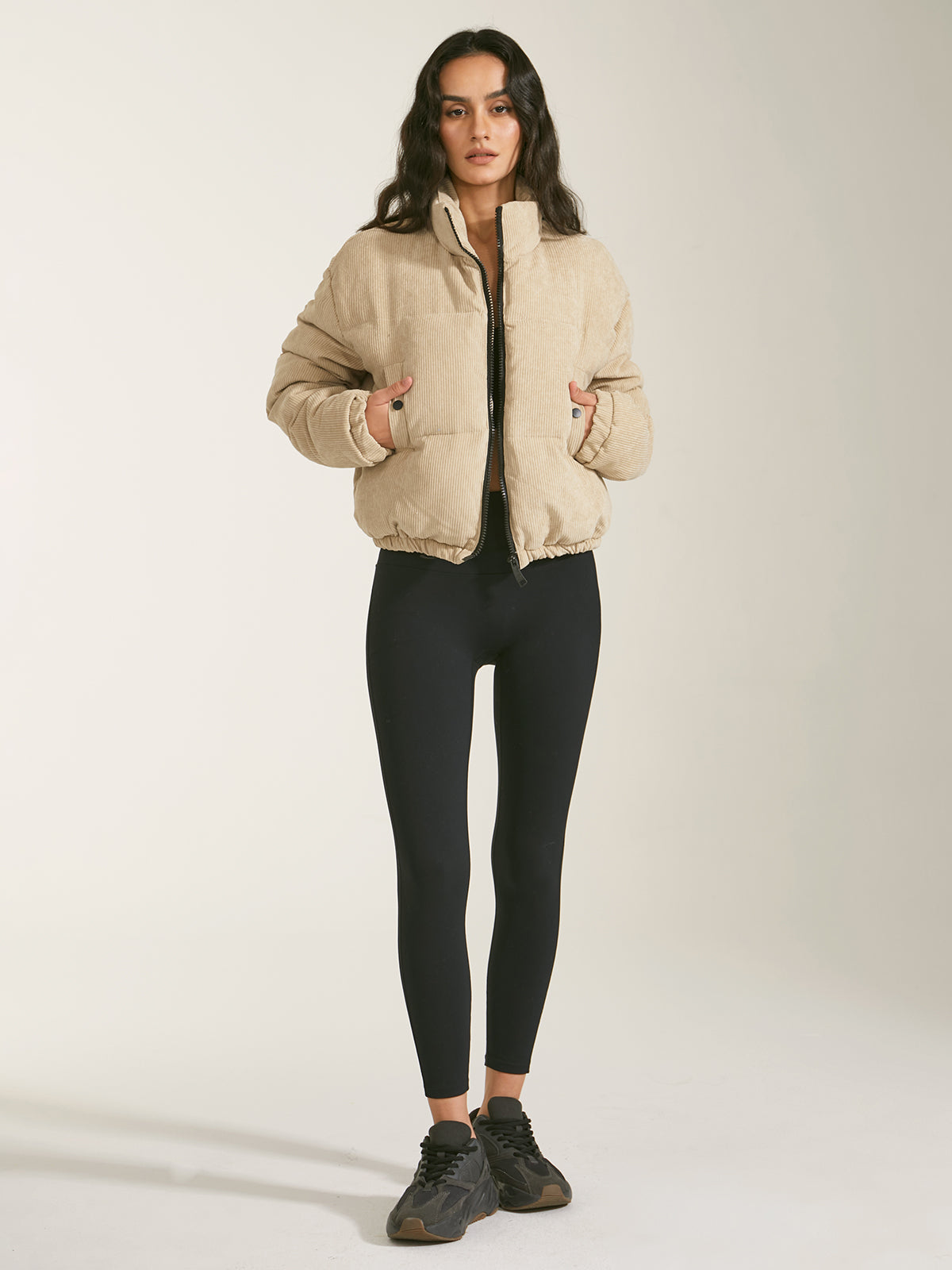 Thecomense - Cropped Funnel Neck Puffer Jacket