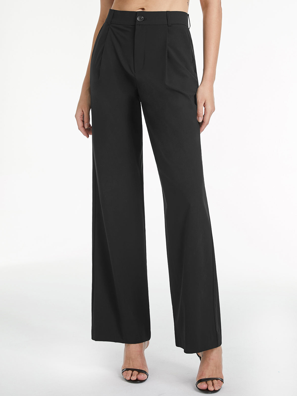 Thecomense - High Waisted Relaxed Straight Leg Trousers