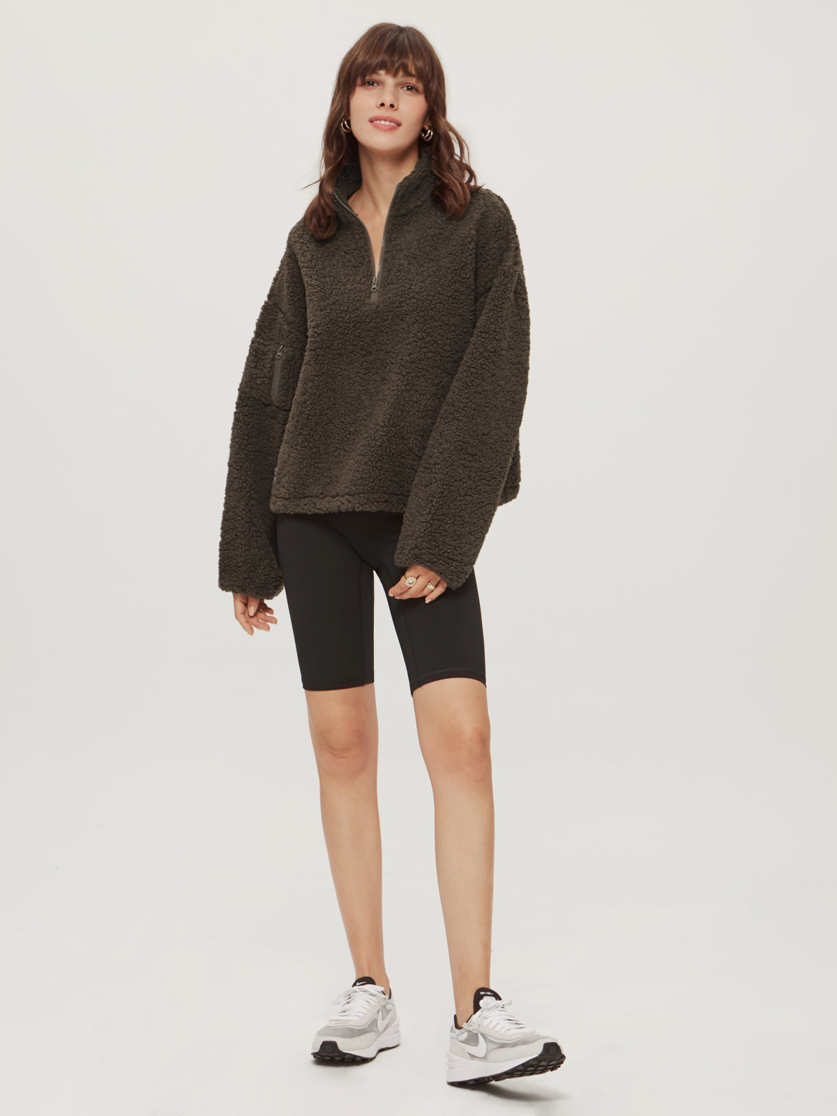 Thecomense - Cozy Teddy Quarter Zip Jacket