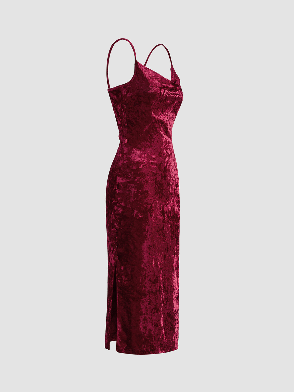 Thecomense - Rouge In Love Velvet Midi Dress
