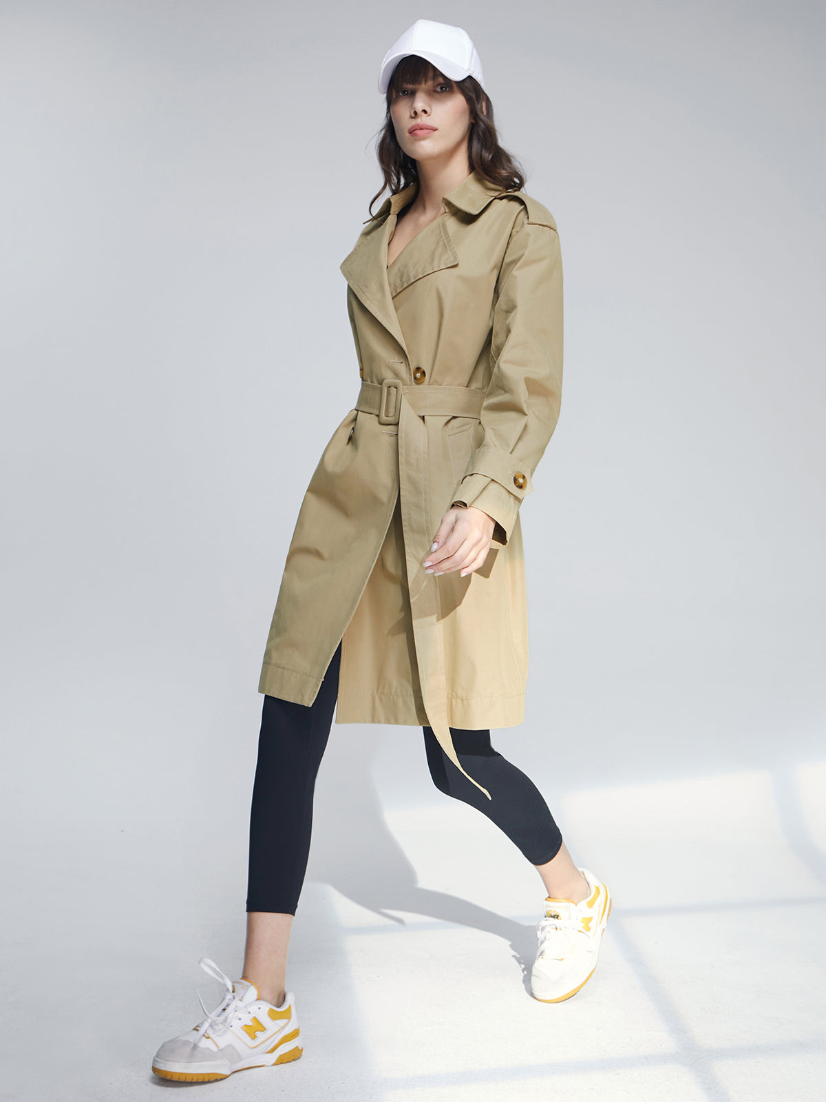 Thecomense - Mid Length Double Breasted Lightweight Trench Coat