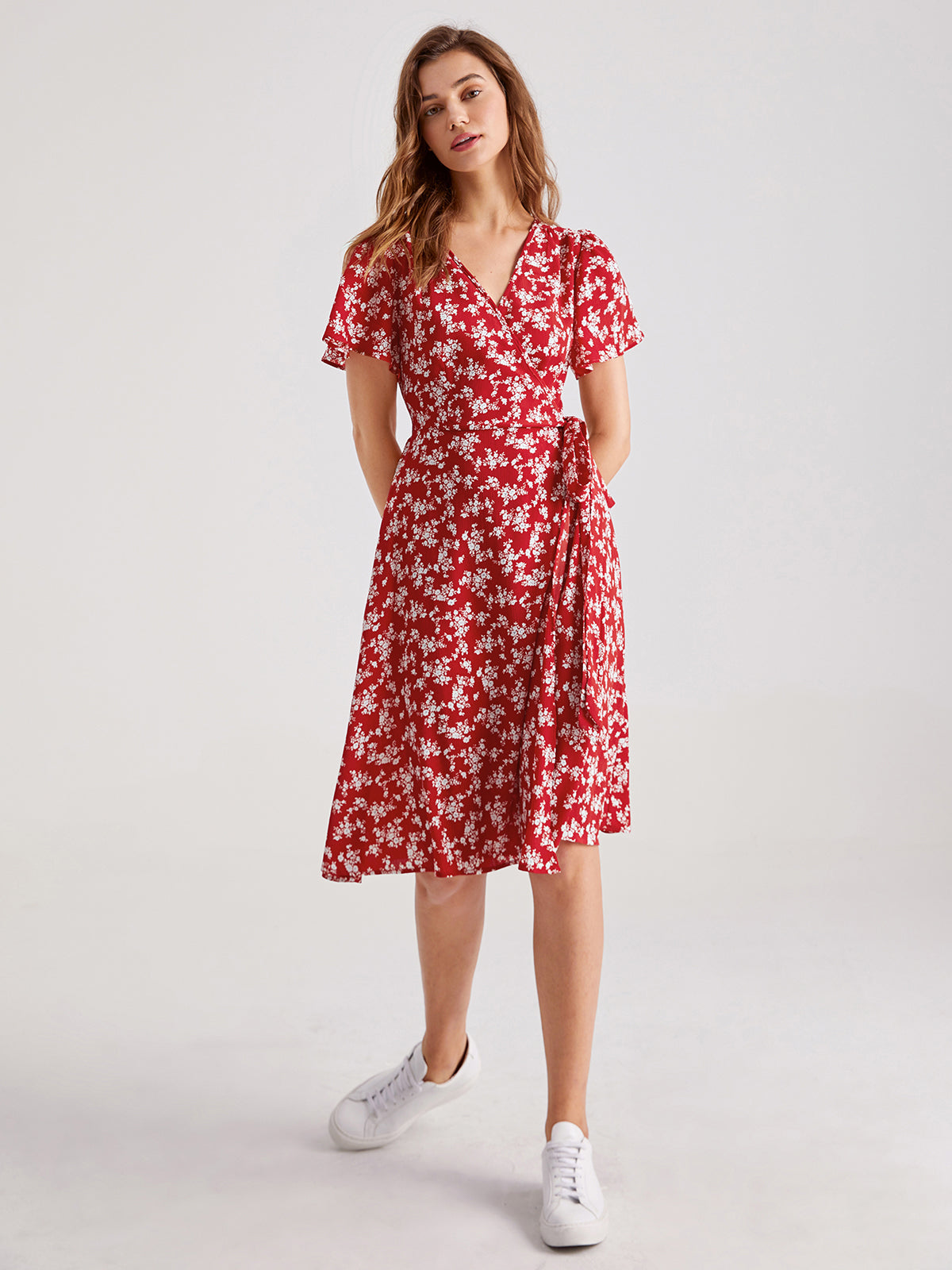 Thecomense - Polka Power Wrap Dress