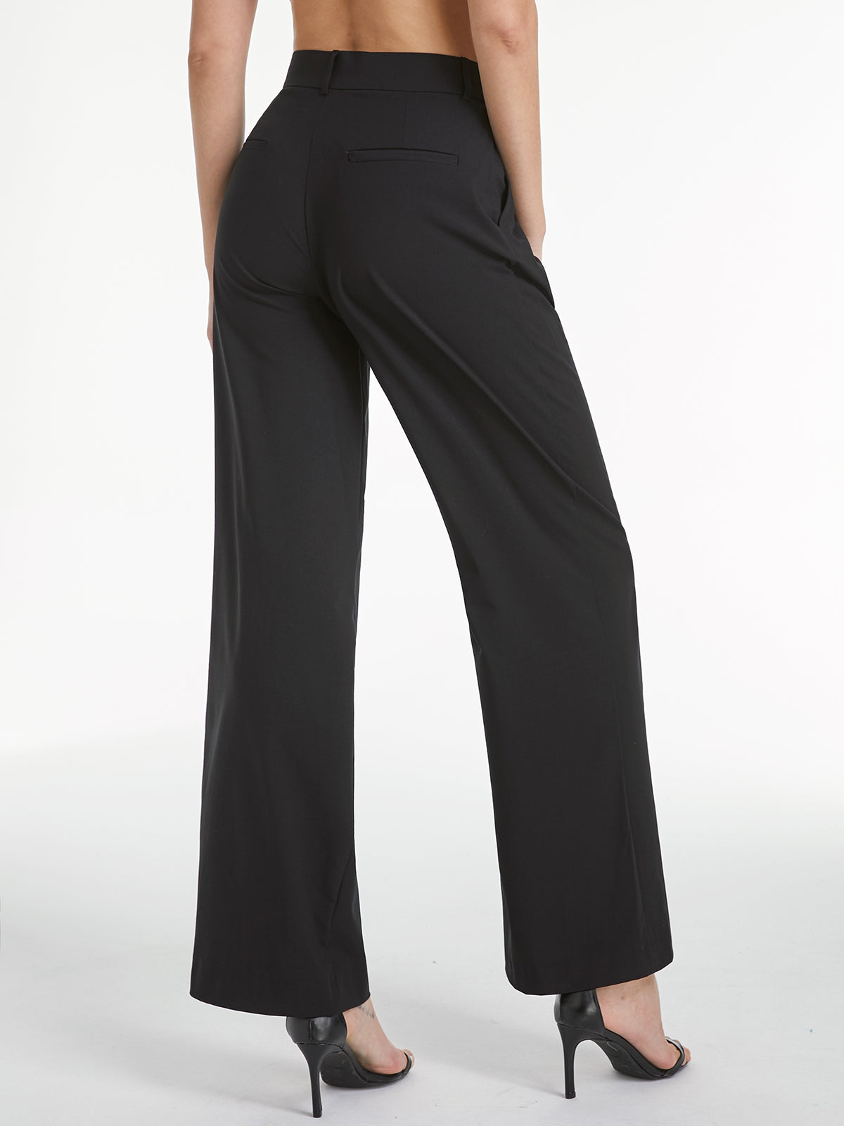 Thecomense - High Waisted Relaxed Straight Leg Trousers