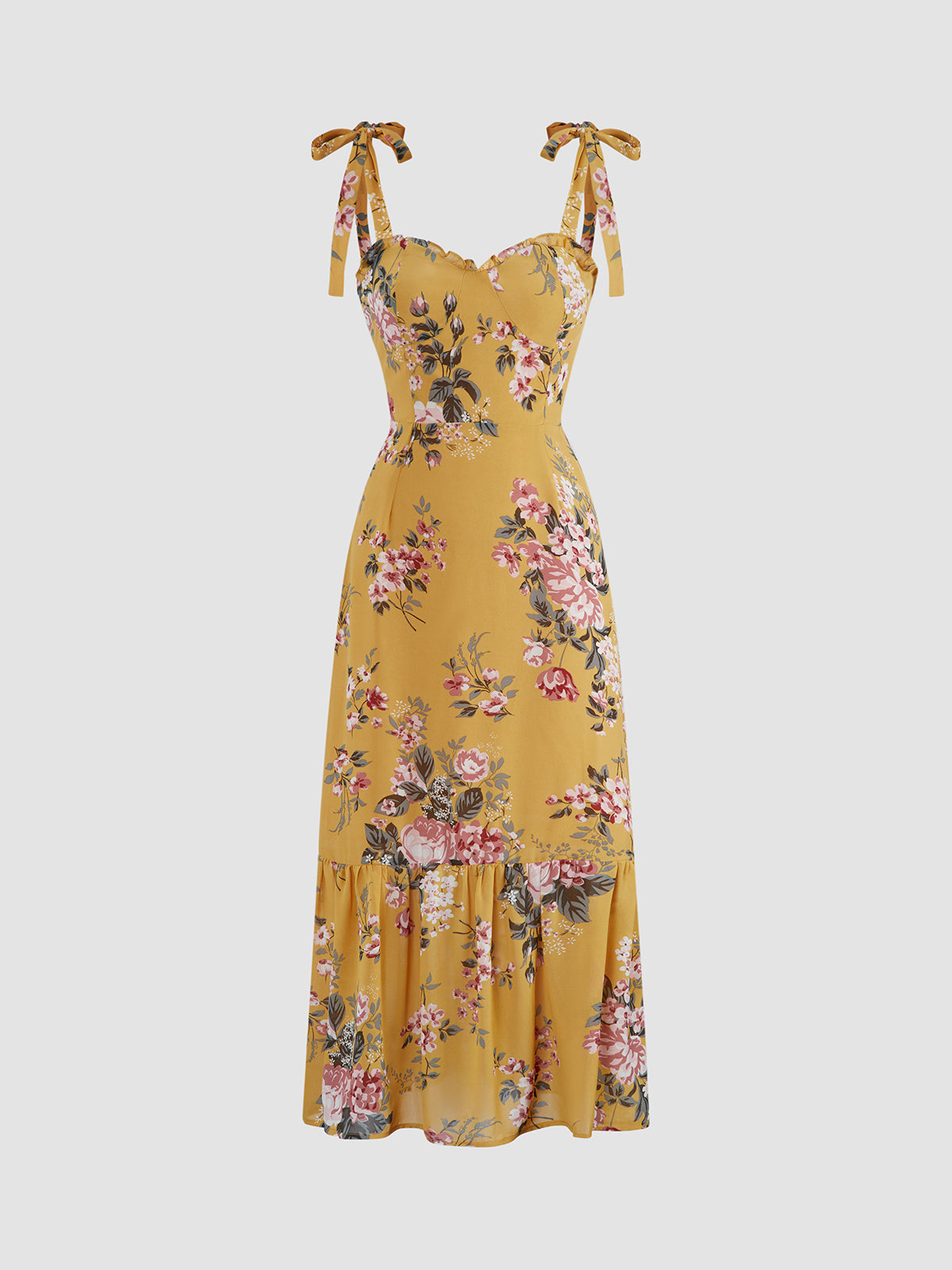 Thecomense - Retro Floralia Strap Dress