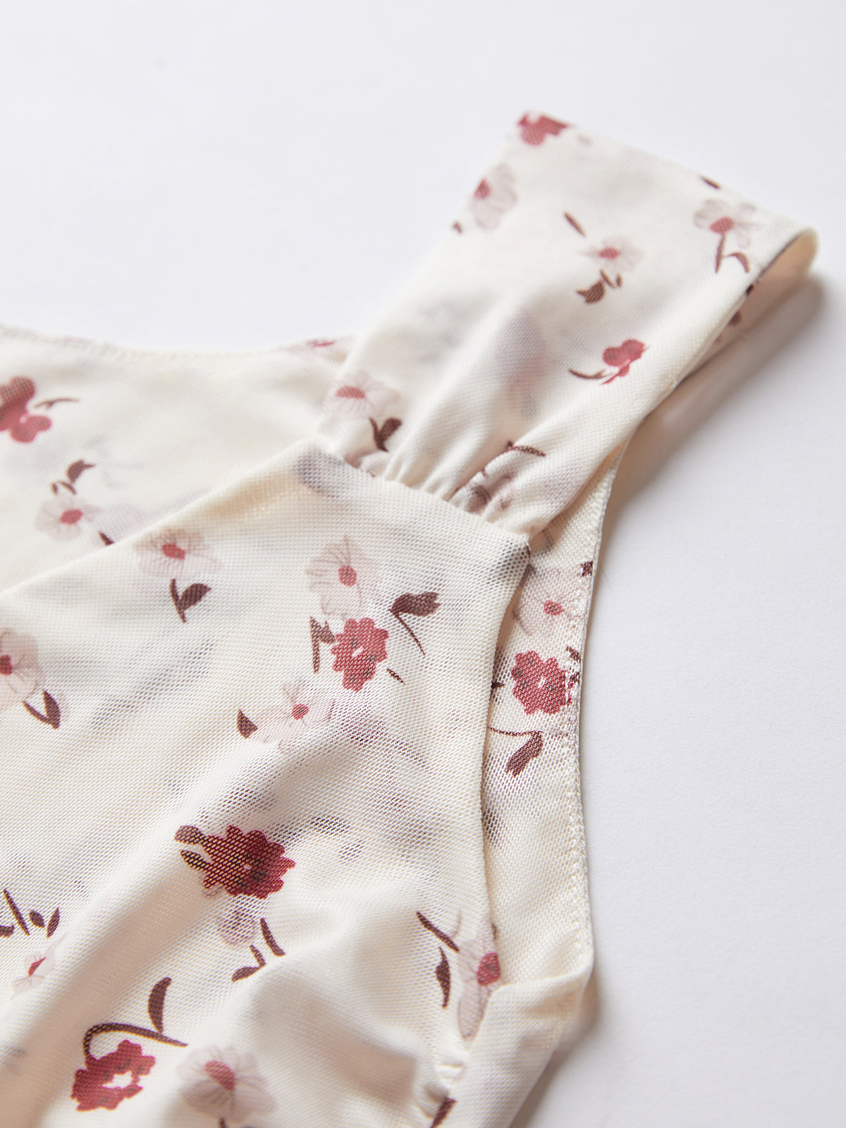 Thecomense - Floral Ruche Tank Wrap Top