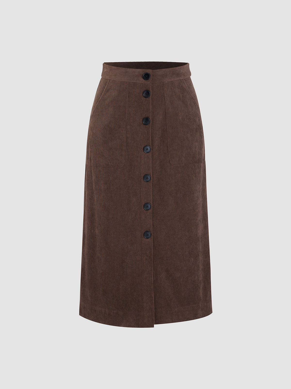 Thecomense - Solid Corduroy Skirt