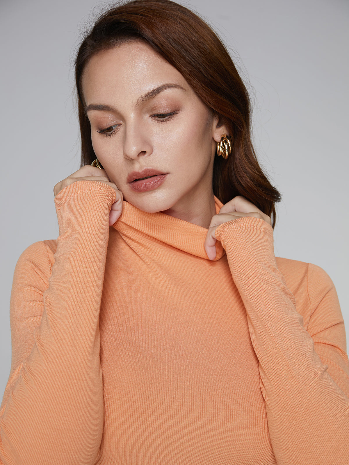 Thecomense - Long Sleeve Turtleneck Dress