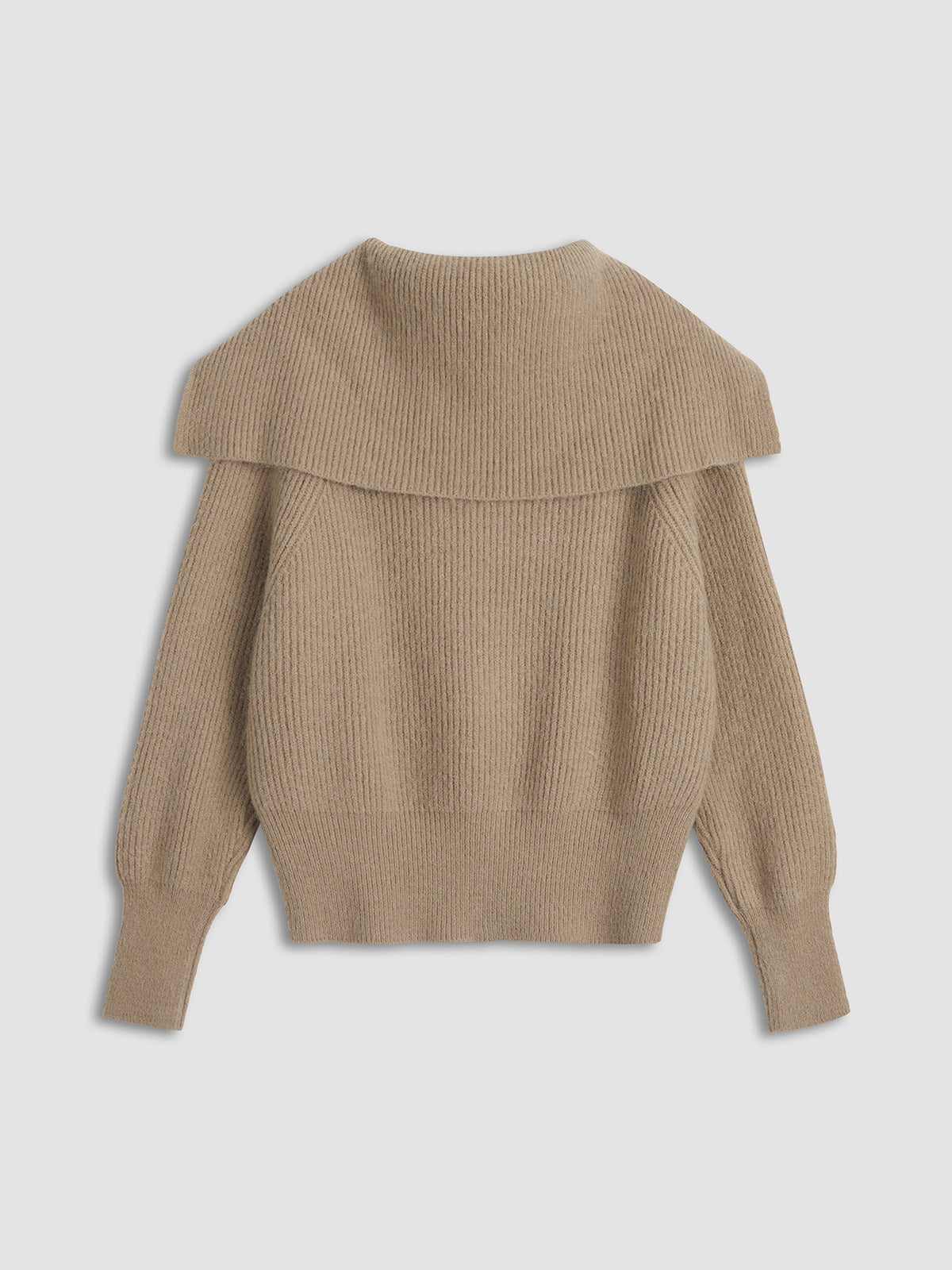 Thecomense - Fluffy Knit Zipper Collared Cardigan
