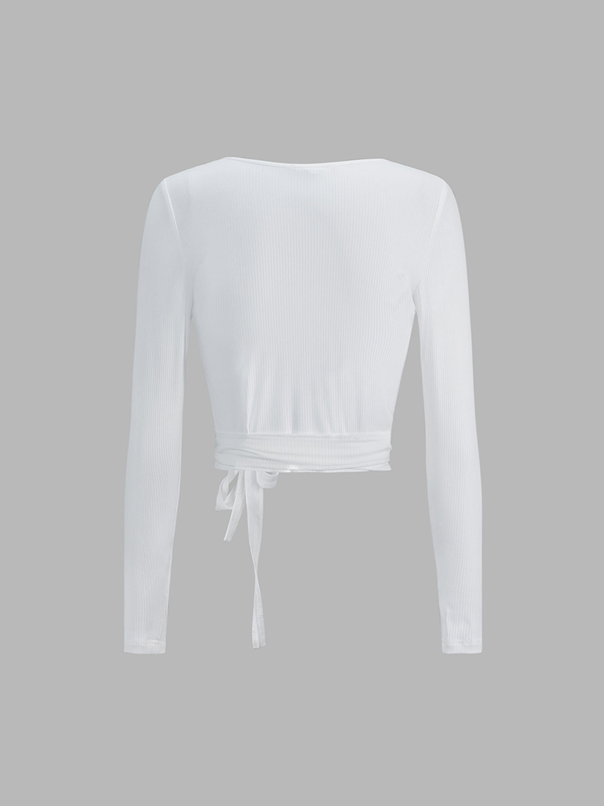 Thecomense - V-Neck Belted Wrap Top