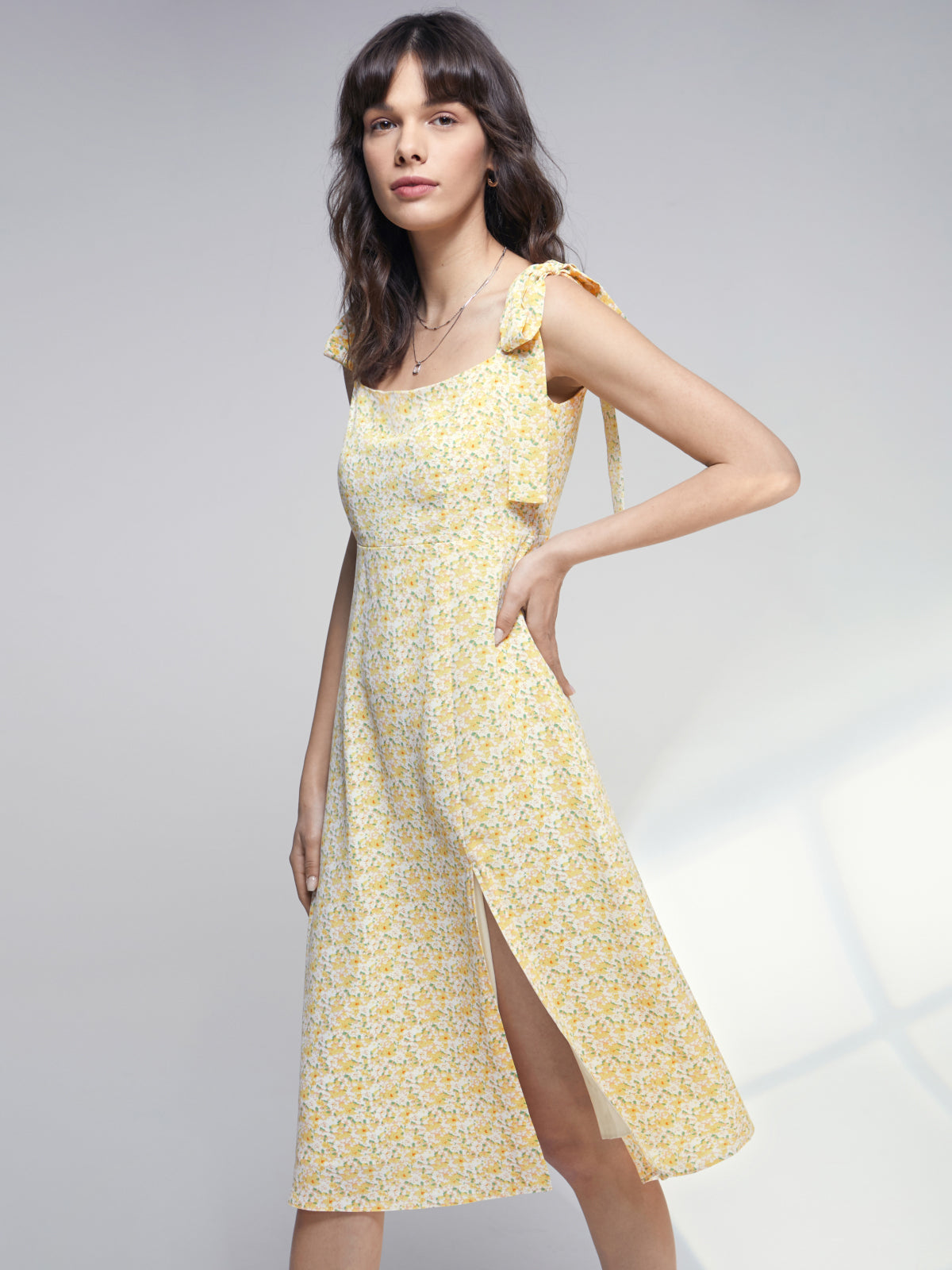 Thecomense - Cutie Caution Floral Strap Dress