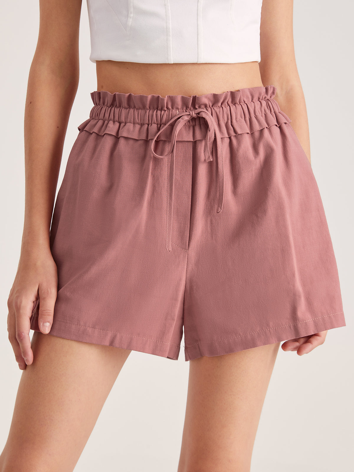 Thecomense - Essential Shirred Elastic Short Shorts