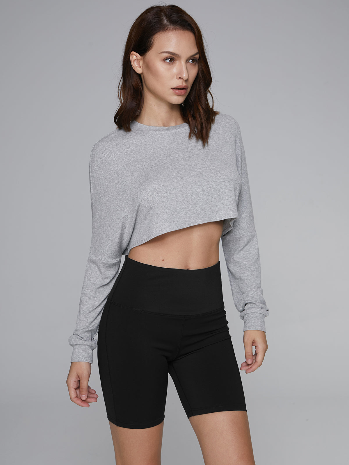 Thecomense - Cropped Cozy Crewneck Top