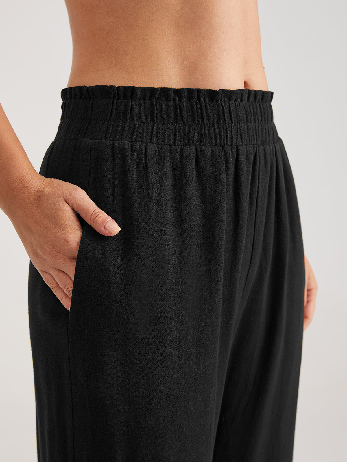 Thecomense - Low Rise Casual Relaxed Fit Wide Leg Trousers