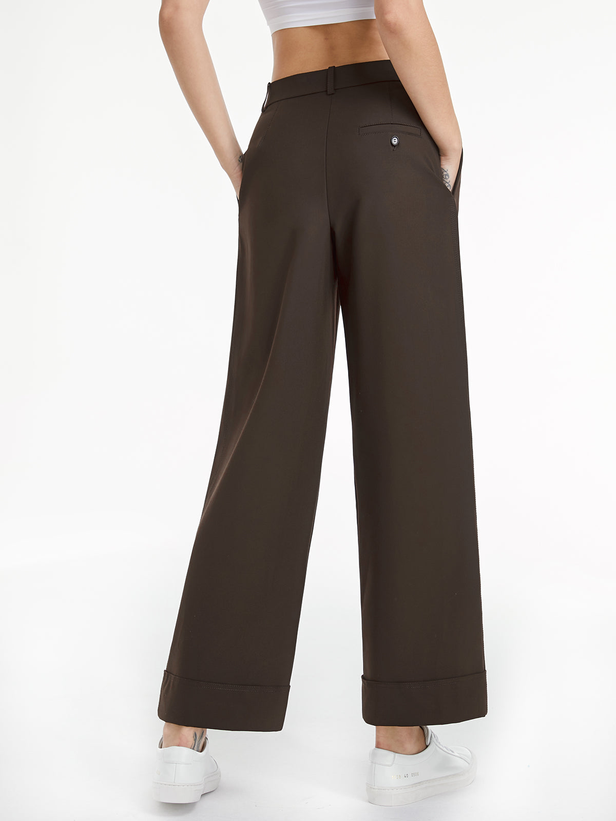 Thecomense - Mid Rise Wide Boxy Leg Trousers