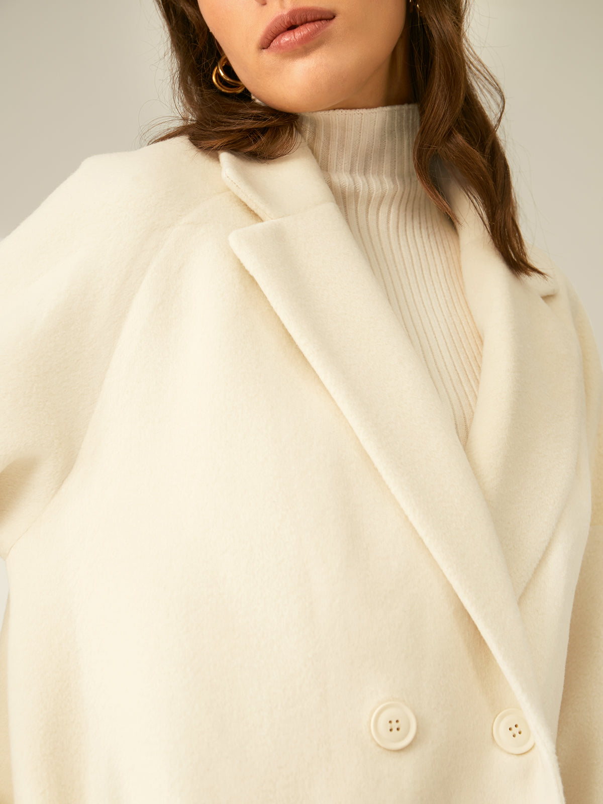 Thecomense - Oversized Double Breasted Wool Coat