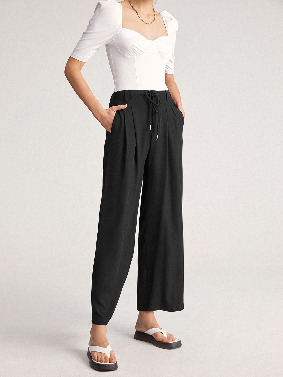 Thecomense - Breaking Rules String Wide Leg Pants