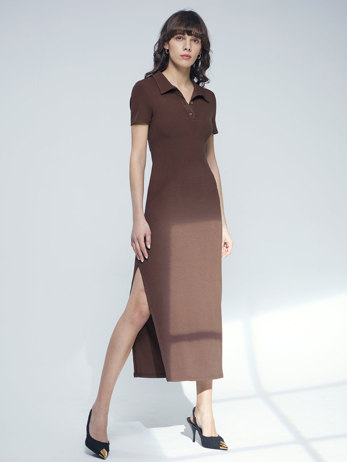 Thecomense - Back Cutout Short Sleeve Bodycon Dress