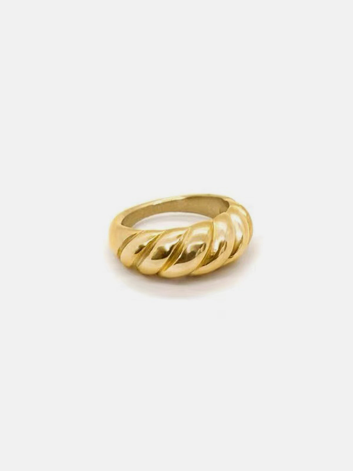 Thecomense - French Croissant Titanium Plated Ring
