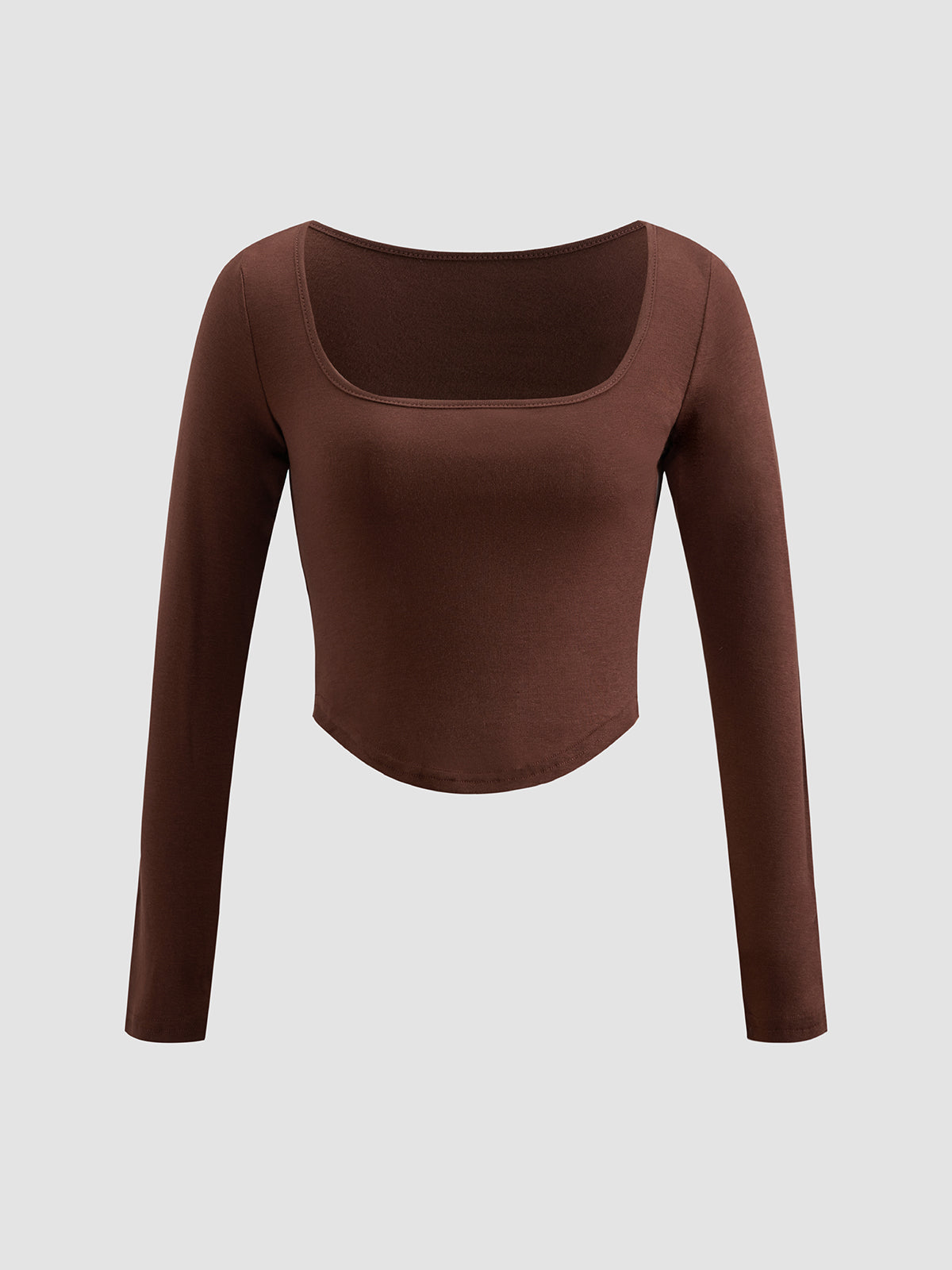 Thecomense - Brownie Square Neck Top