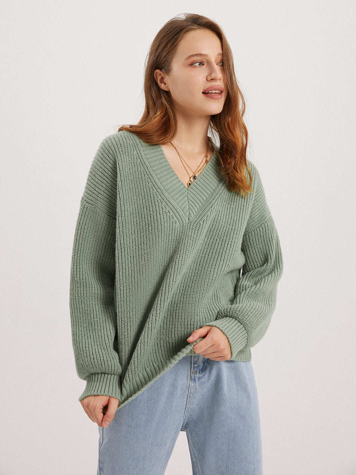 Thecomense - Head In The Clouds V-neck Knit Sweater
