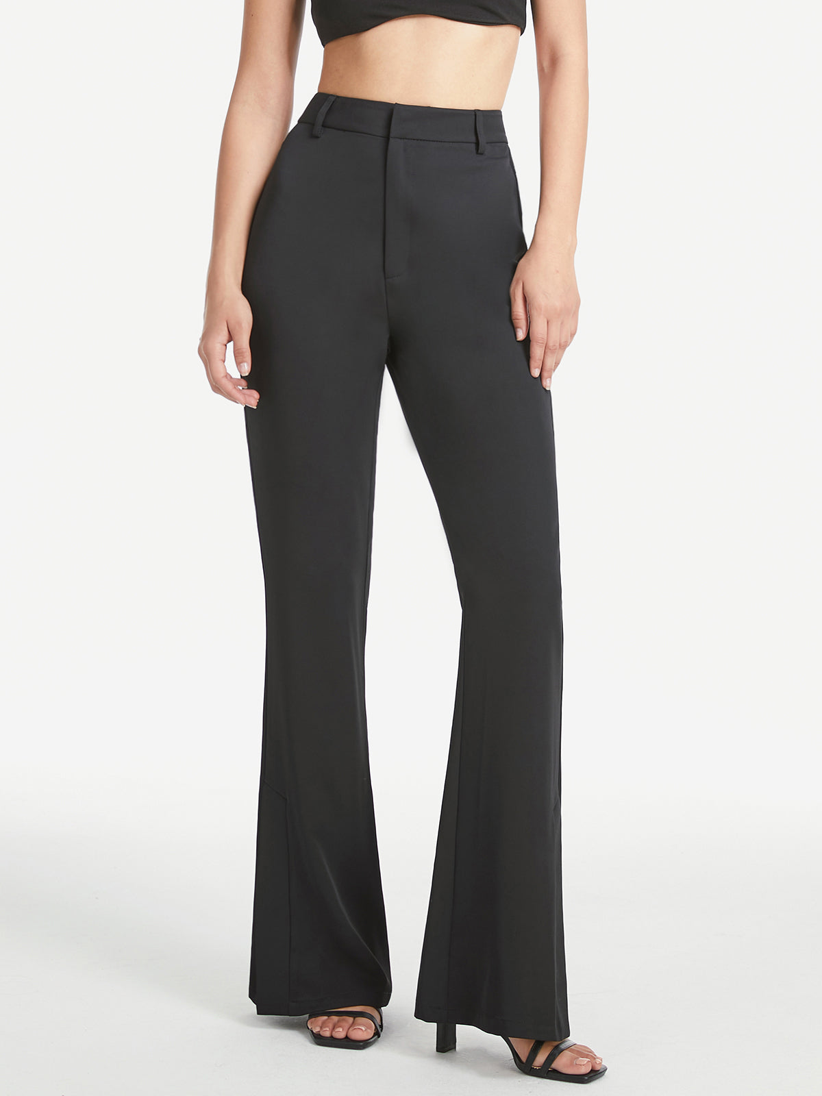 Thecomense - High Waisted Flare Leg Trousers