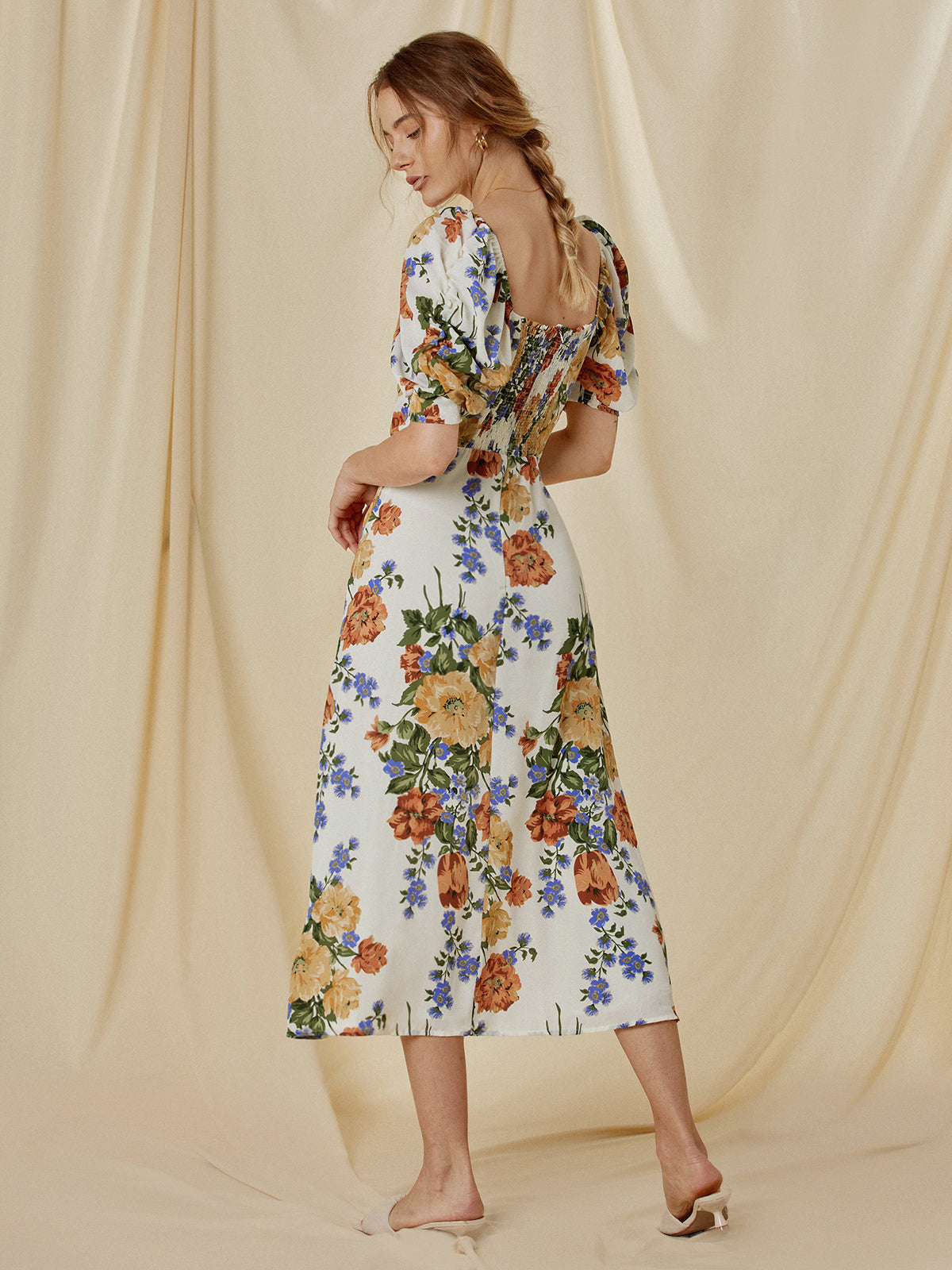 Thecomense - Coachmen Floral Slit Dress