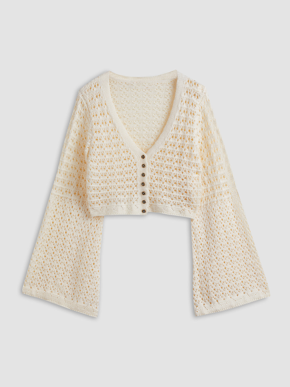 Thecomense - Pointelle Knit Cardigan