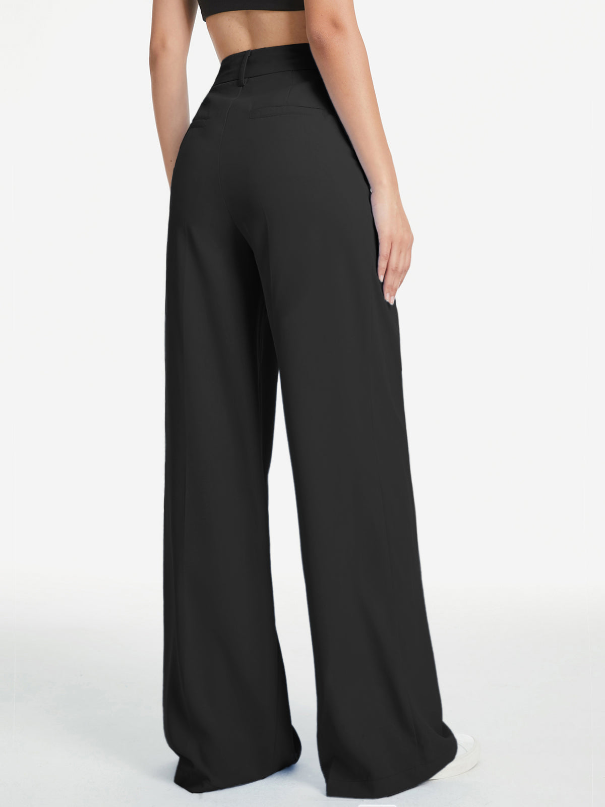Thecomense - High Waisted Wide Leg Relaxed Fit Trousers