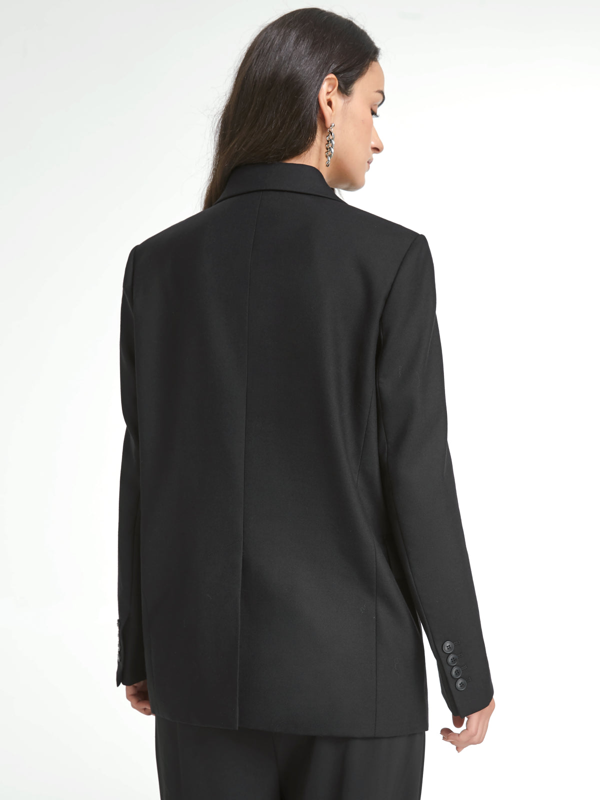 Thecomense - Double Breasted Relaxed Fit Long Blazer