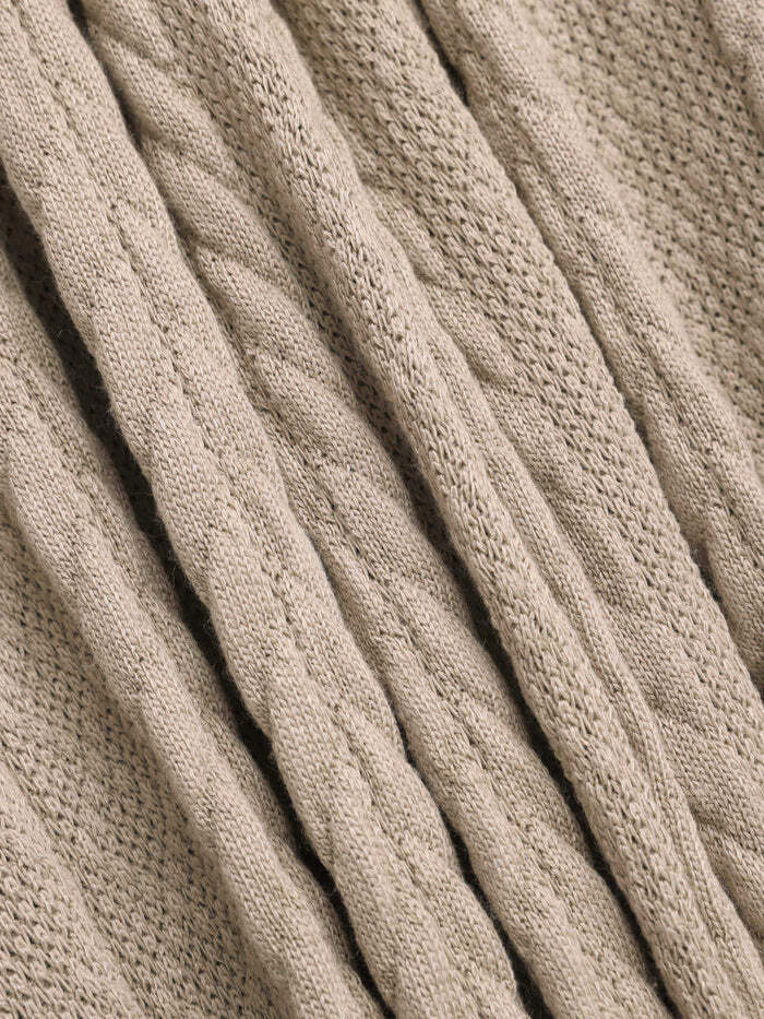 Thecomense - Retro Knitted High-Waisted Straight Leg Pants